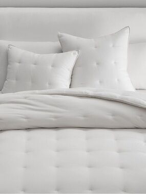 NWT! Pottery Barn White European Linen Comforter w/1 pillowcase Twin/Twin XL